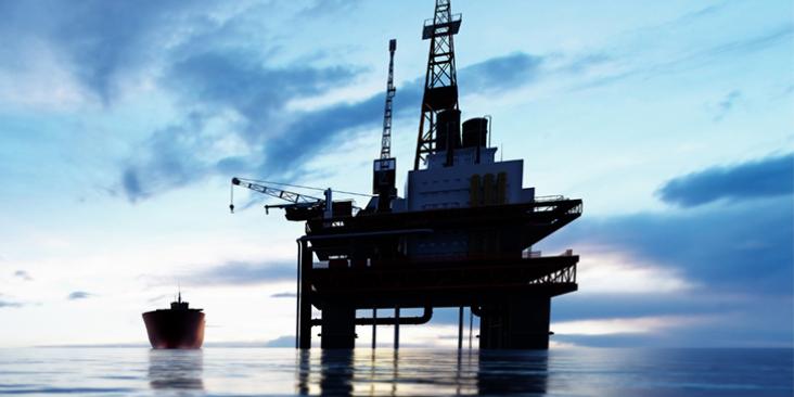 Offshore platform on a cloudy day.