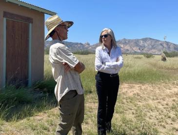 Governor Katie Hobbs visited with Steve Kisiel and other Willcox residents to find out how she can help protect their water